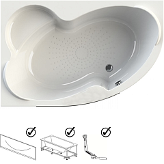 Ванна акриловая Радомир Ирма1 169х110 левая (в компл. экран, каркас, слив-перелив)