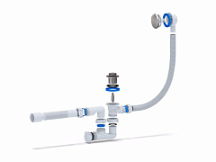 Сифон Ани для ванны ЕС255G Клик-клак с ревизией
